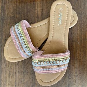 Anna Delicate Embroidered Blush Sandals